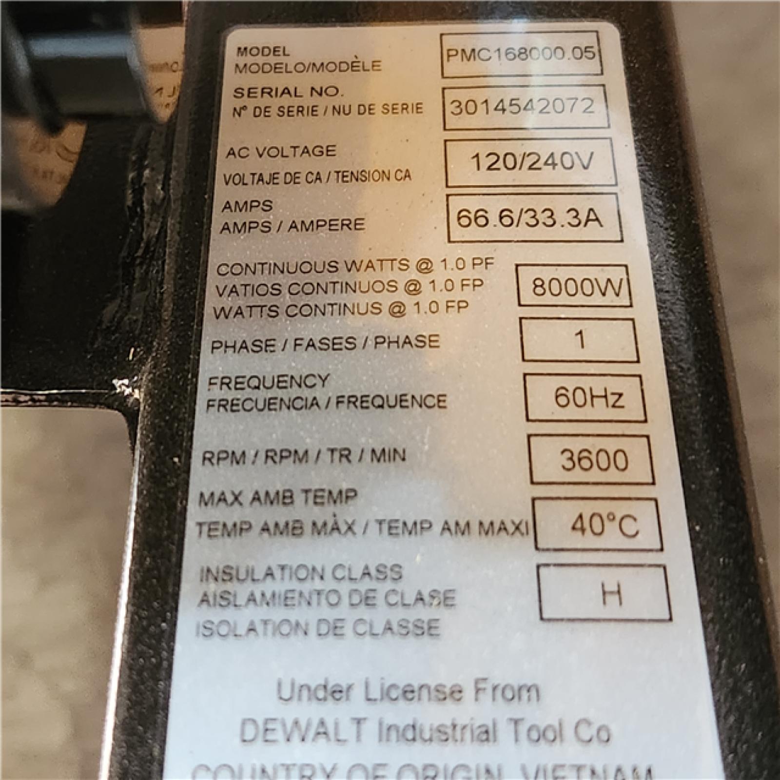 Phoenix NEW DEWALT 10000 / 8000-Watt Electric Start Gas Powered Portable Generator with Idle Control  GFCI Outlets and CO Protect-DXGNR8000