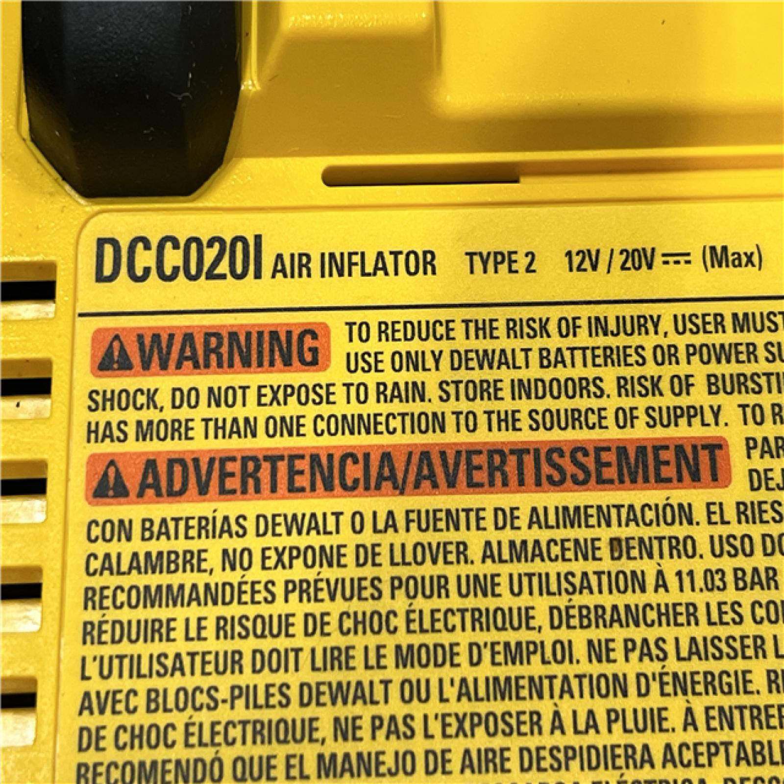 AS-IS DEWALT 20V MAX Cordless Electric Portable Inflator (Tool Only)
