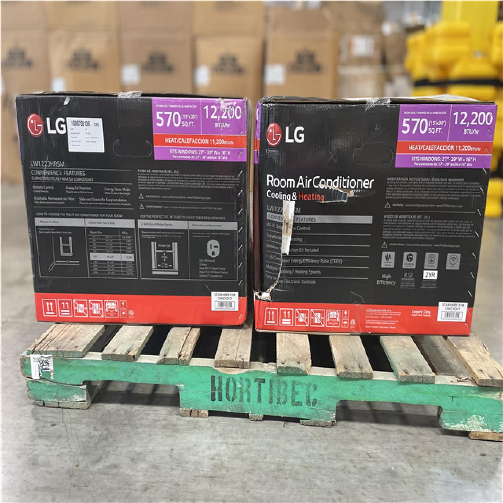 DALLAS LOCATION- AS-IS LG 12 200 BTU 230/208-Volt Window Air Conditioner w/ Heater  Wi-Fi Enabled and Dehumidifier (2 UNITS)