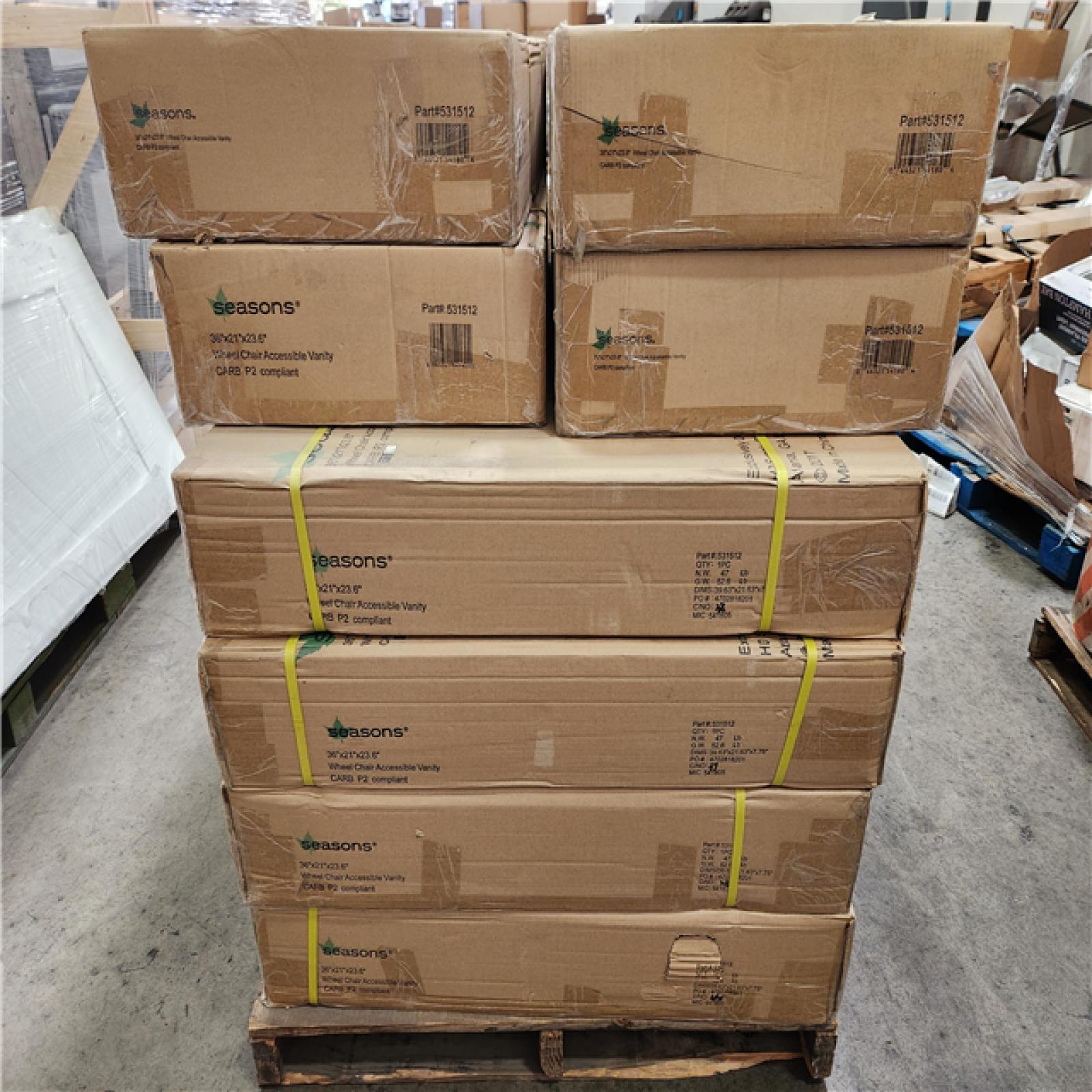Phoenix Location Seasons 36x21x23.6 Wheel Chair Accessible Vanity Pallet (24 Boxes)
