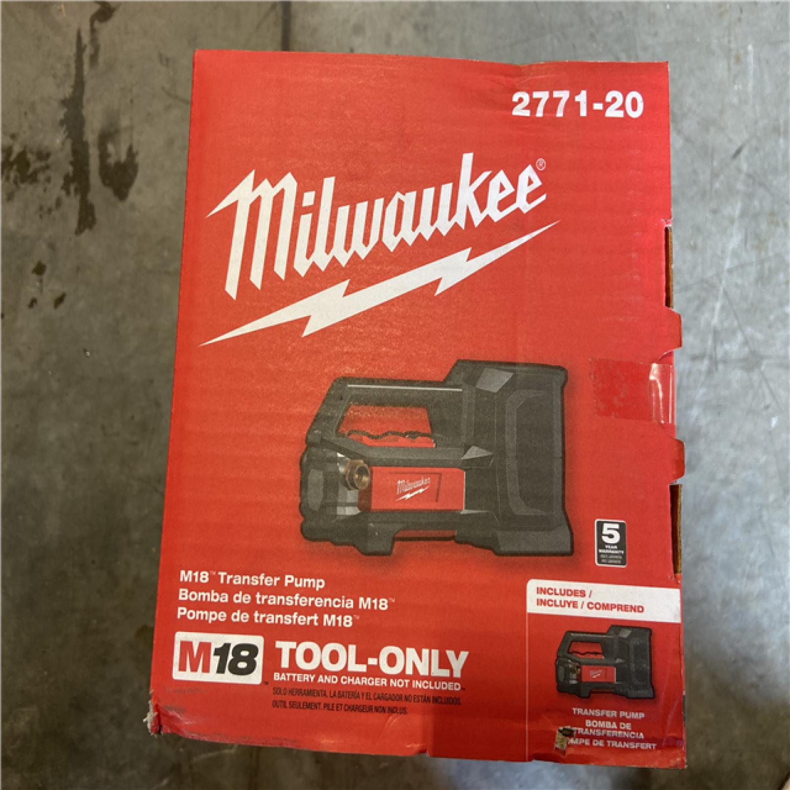 NEW - Milwaukee M18 18-Volt 1/4 HP Lithium-Ion Cordless Transfer Pump (Tool Only)
