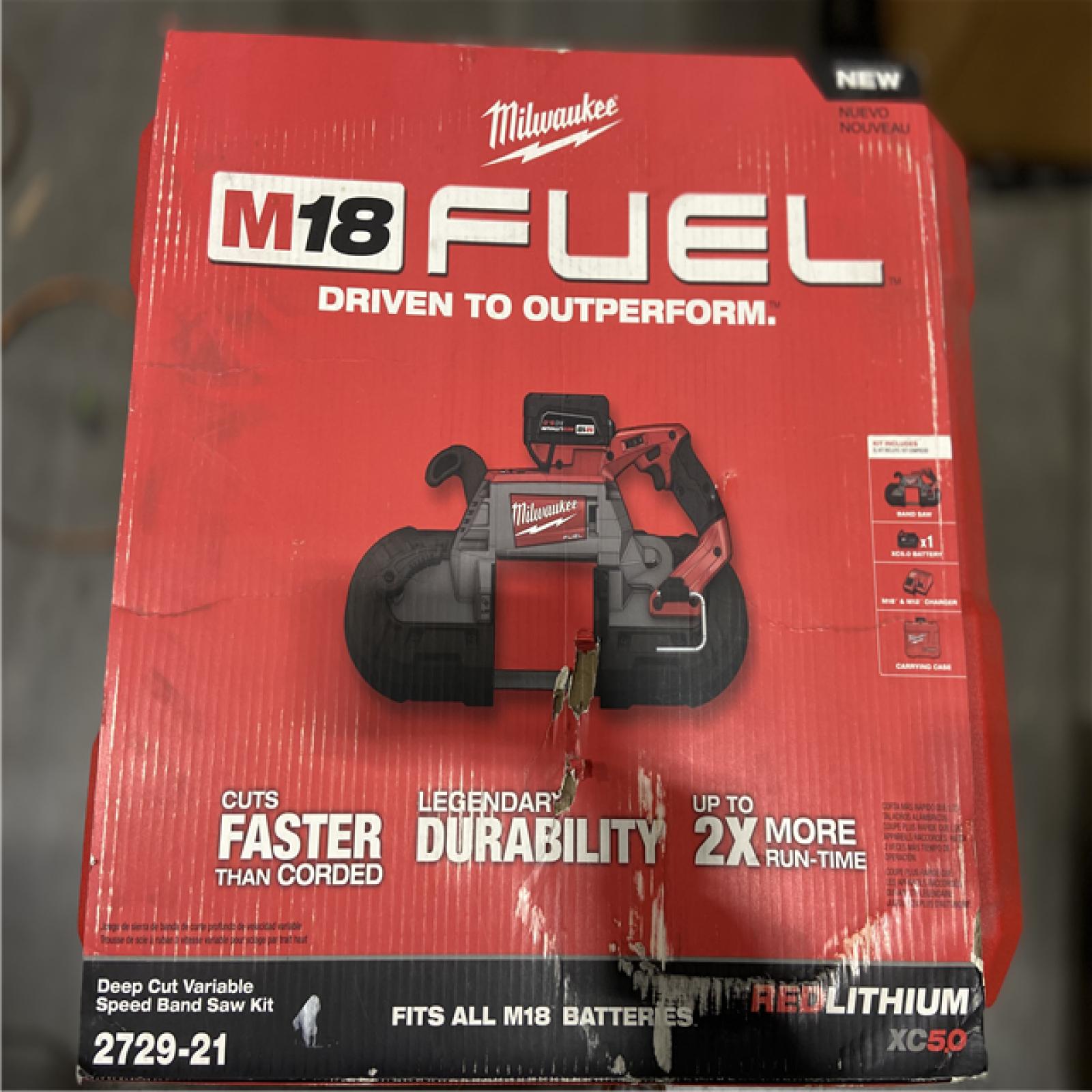 LIKE NEW! - Milwaukee M18 FUEL 18V Lith-Ion Brushless Cordless Deep Cut Band Saw w/ (1) 5.0 Ah Battery