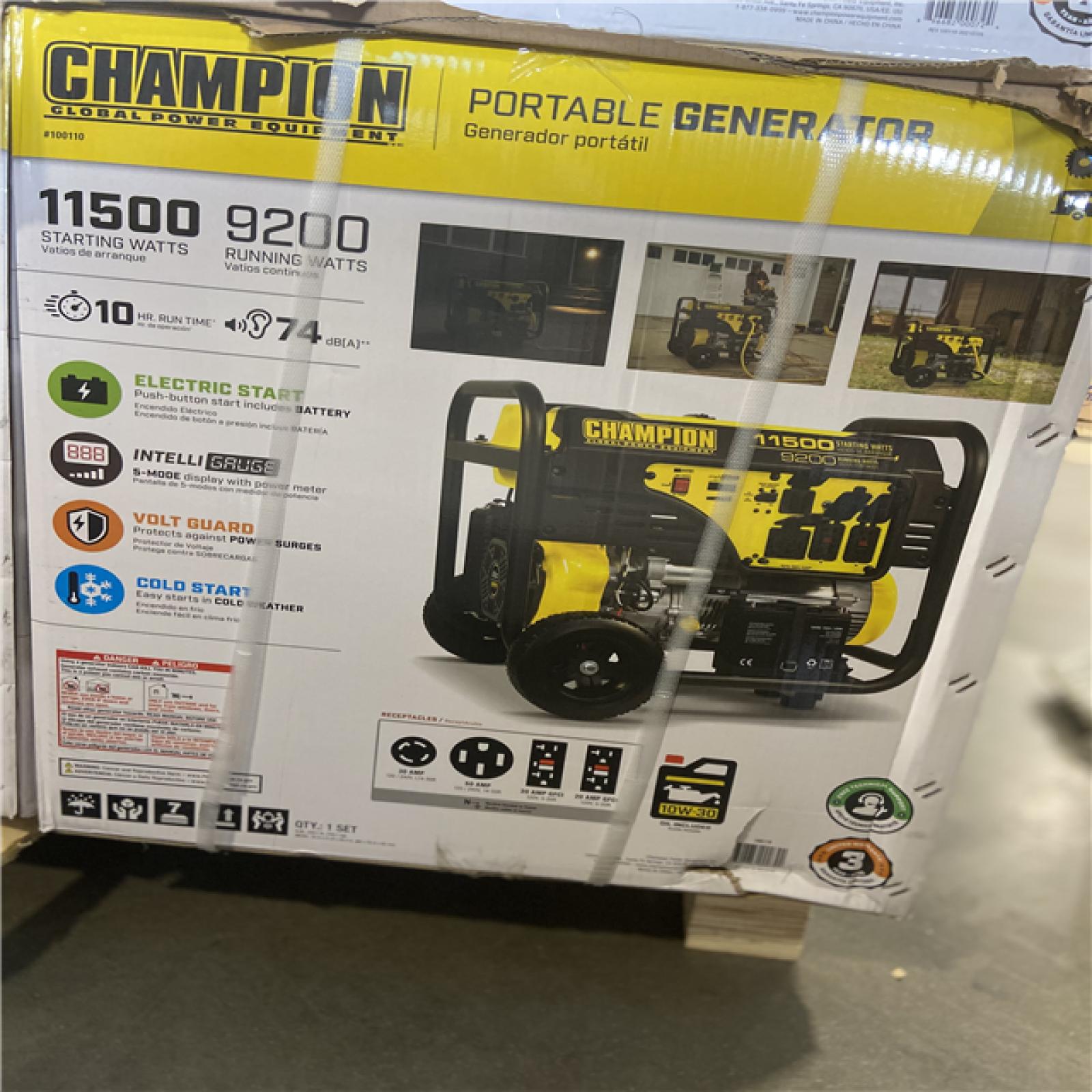 DALLAS LOCATION -Champion Power Equipment 11,500/9,200-Watt Gasoline Powered Electric Start Portable Generator