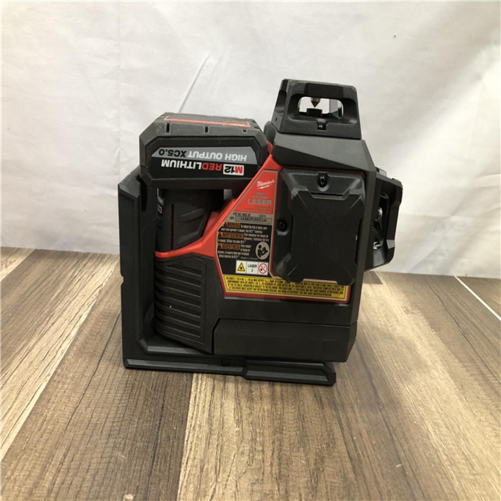 AS-IS Milwaukee 12-Volt Lithium-Ion Cordless Green 250 ft. 3-Plane Laser Level Kit