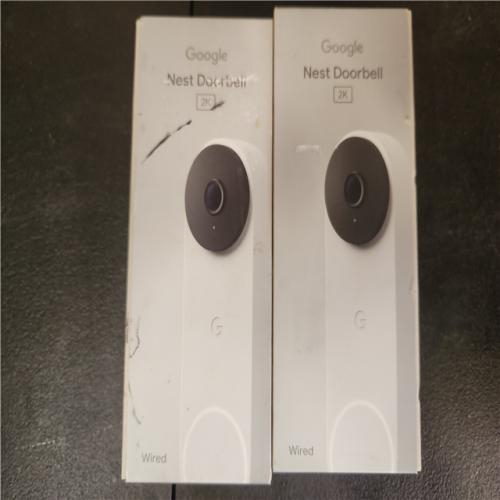 Phoenix AS-IS Google Nest Doorbell (Wired  3rd Gen) - Smart Wi-Fi Video Doorbell Camera (2-Pack)