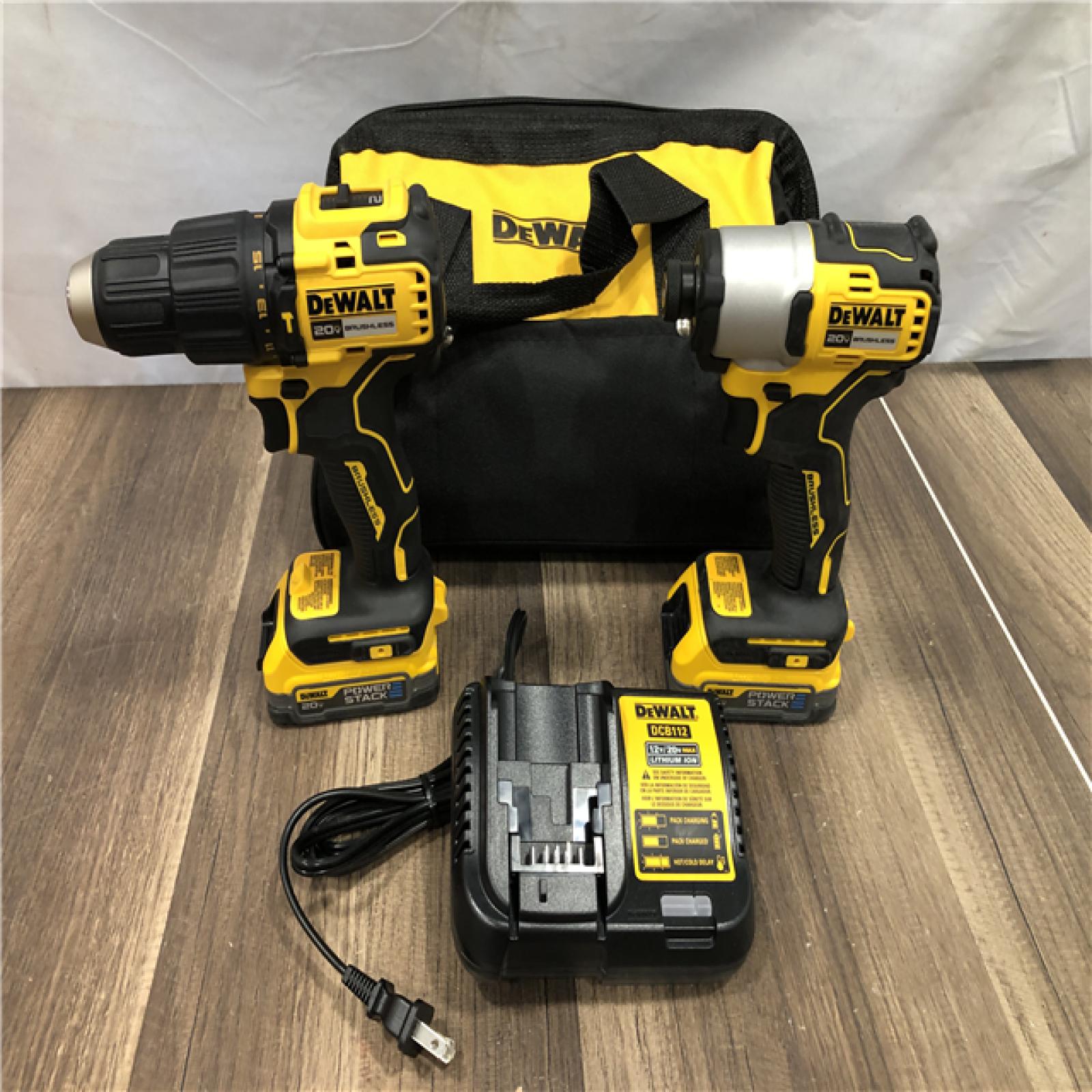 AS-IS DEWALT 20V MAX Lithium-Ion 2-Tool Cordless Brushless Combo Kit