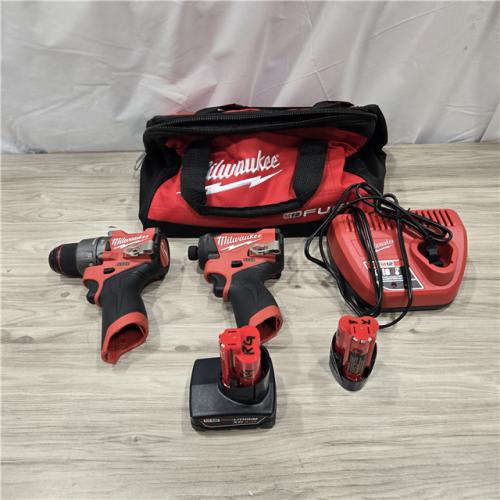 AS-IS Milwaukee 3497-22 12V Hammer Drill and Impact Driver Combo Kit
