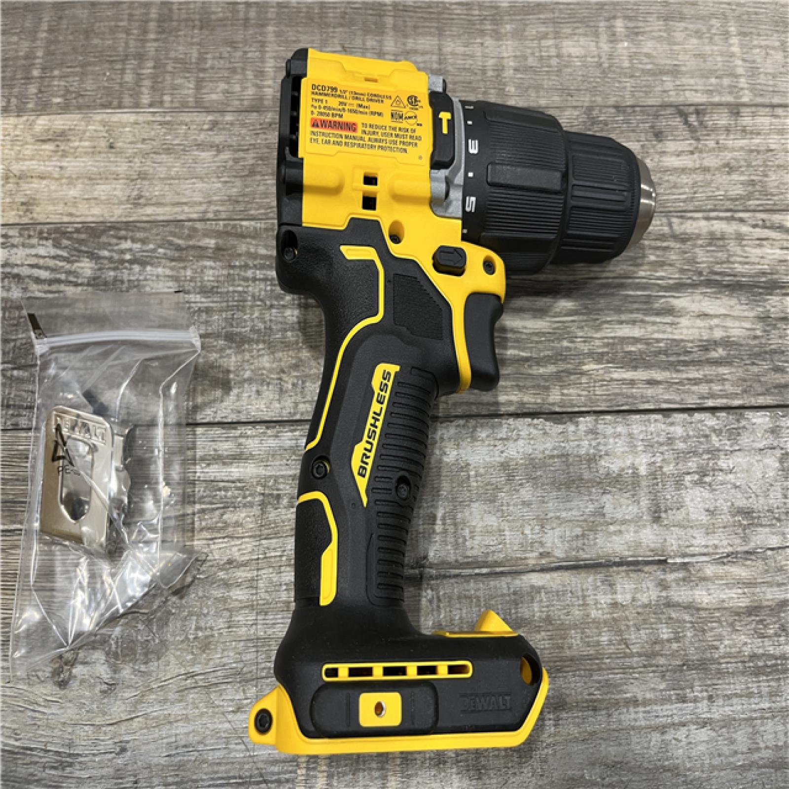 AS-IS DEWALT ATOMIC 20-Volt MAX Brushless Cordless 1/2 in. Hammer Drill (Tool-Only)