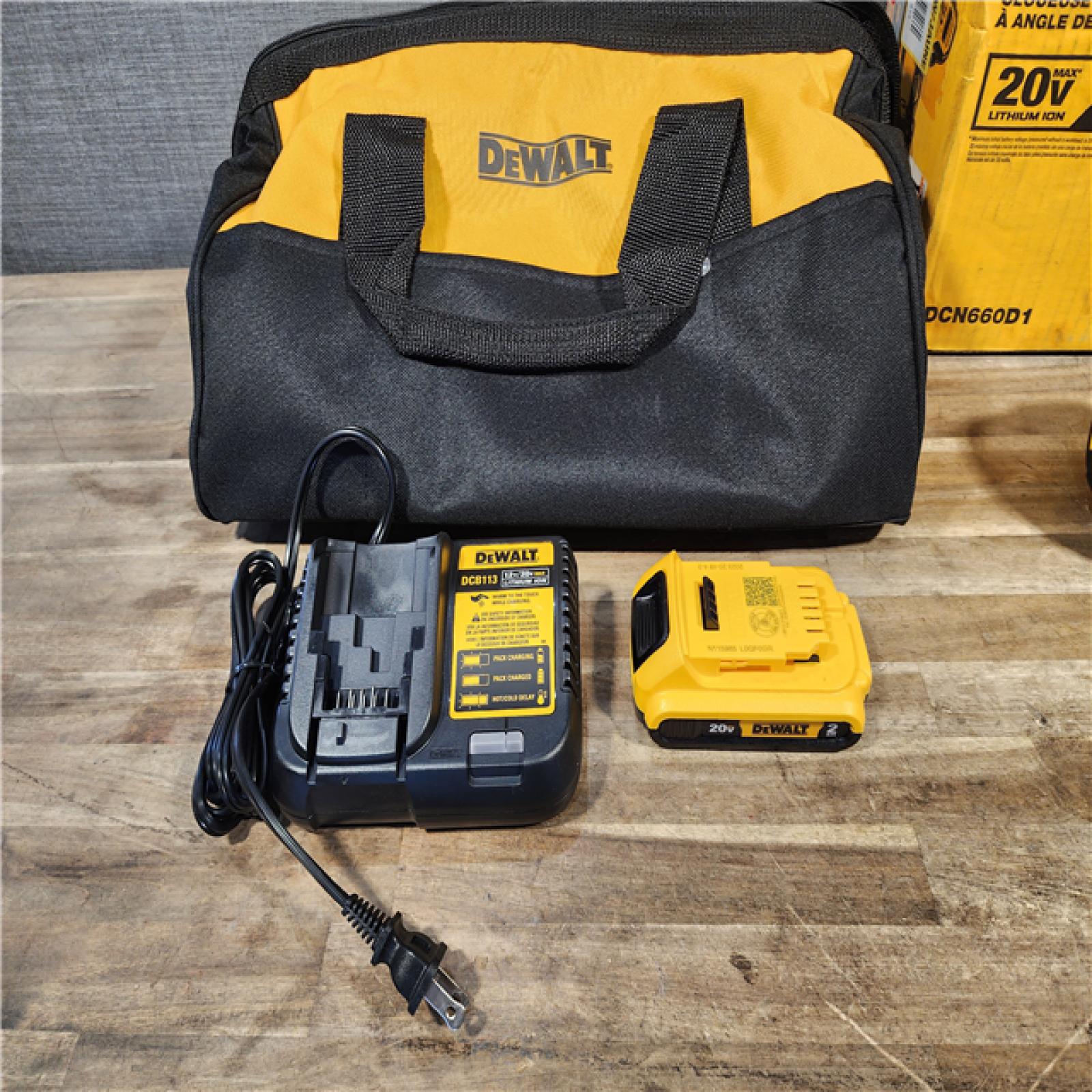 HOUSTON LOCATION - AS-IS DeWalt 20V 16 Gauge Cordless Angled Finish Nailer Kit W/ 2Ah Battery