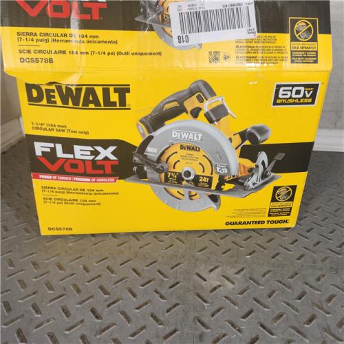 Houston Location - AS-IS Dewalt Flexvolt 60V MAX Brushless 7-1/4 Cordless Circular Saw with Brake Bare Tool Only