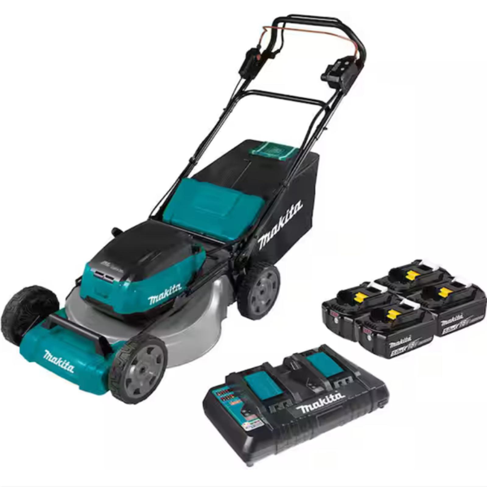 DALLAS LOCATION- AS-IS MAKITA 21 in. 18V X2 (36V) LXT Lithium-Ion Cordless Walk Behind Self Propelled Lawn Mower Kit