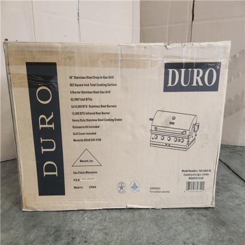 Phoenix NEW DURO 36 in. 6-Burner Built-In Gas Grill with Rotisserie Kit Included 62,000 Total BTU (SEALED)