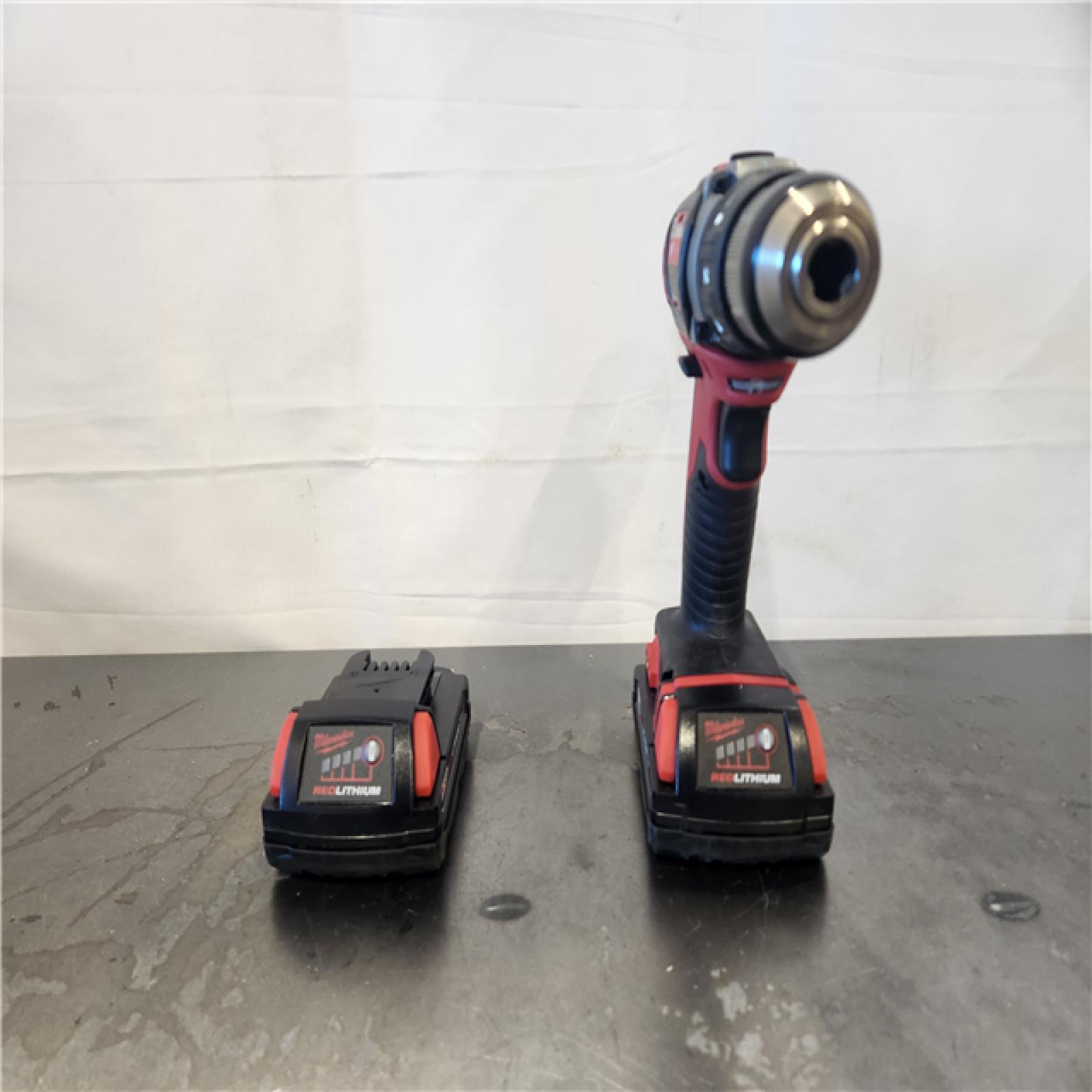 AS-IS- Restored Milwaukee Tool M18 18-Volt Lithium-Ion 1/2  Drill Driver Compact Kit