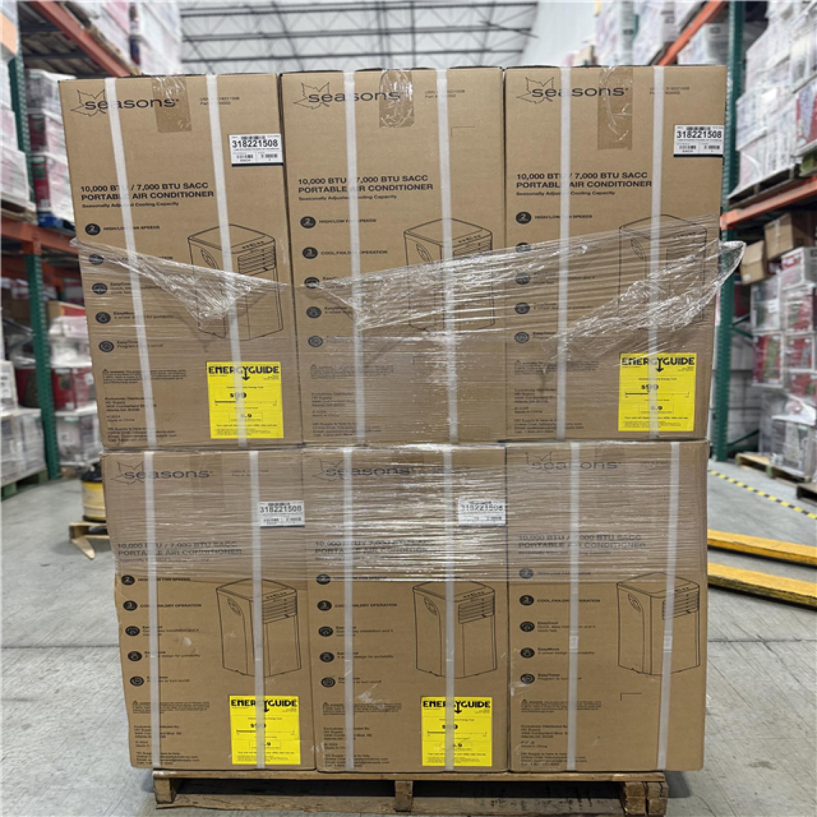 DALLAS LOCATION- NEW! SEASONS 10000 BTU PORTABLE AC PALLET- (18 UNITS)