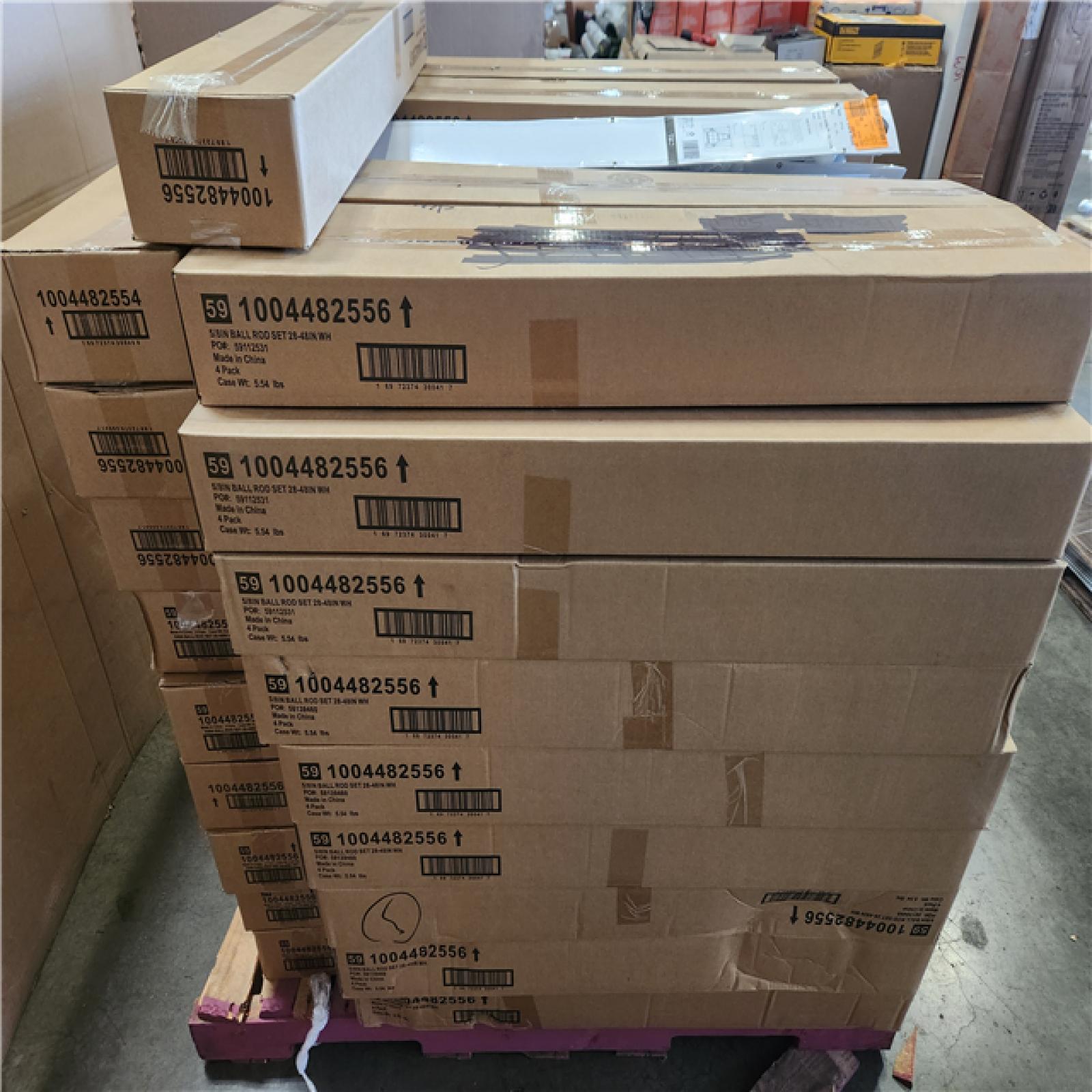 Phoenix NEW StyleWell 28 in. - 48 in. Adjustable Telescoping 5/8 in. Single Curtain Rod Kit in White with Ball Finials Pallet (60-Boxes)