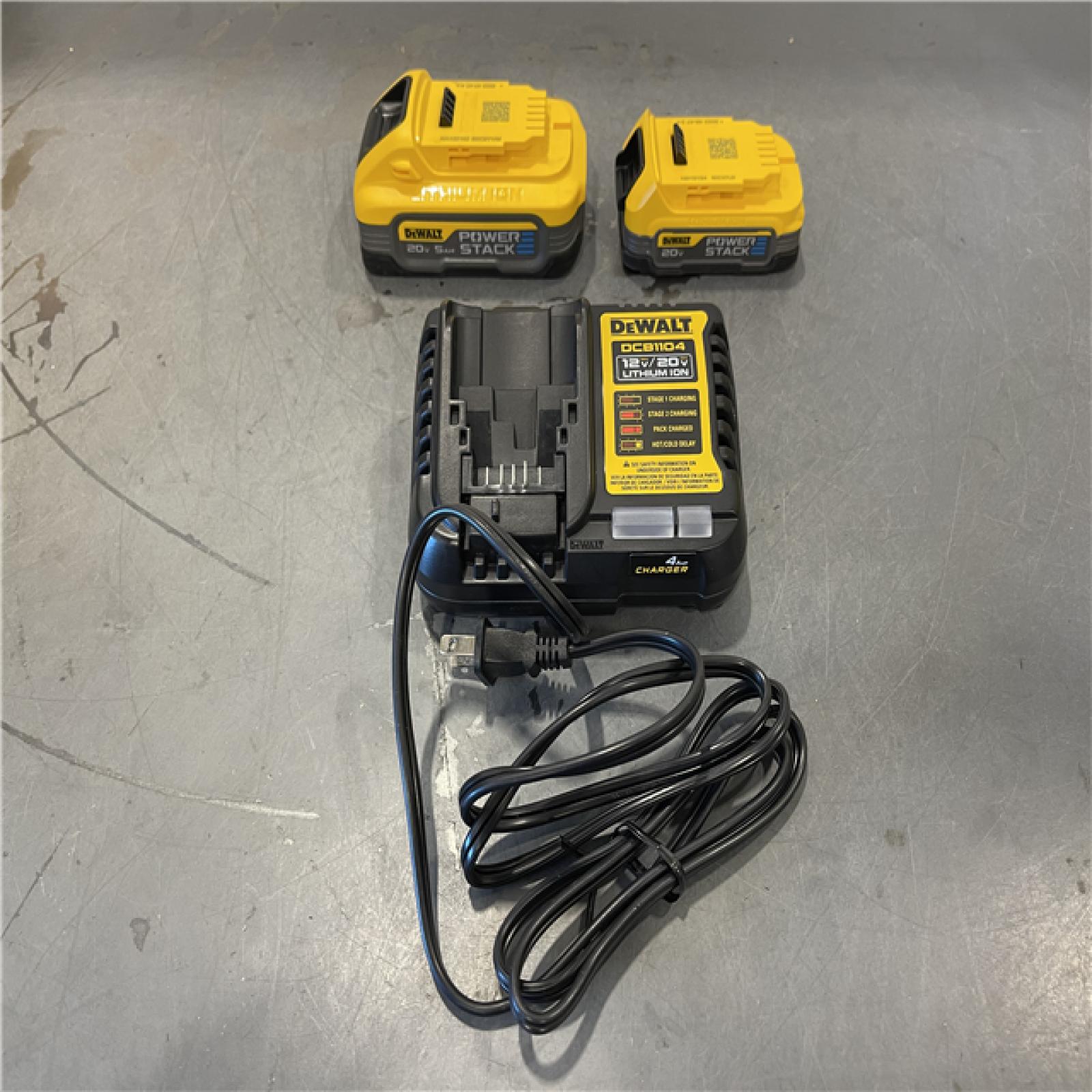 AS-IS - Dewalt Powerstack 20-Volt Lithium-Ion 5.0 Ah and 1.7 Ah Batteries and Charger