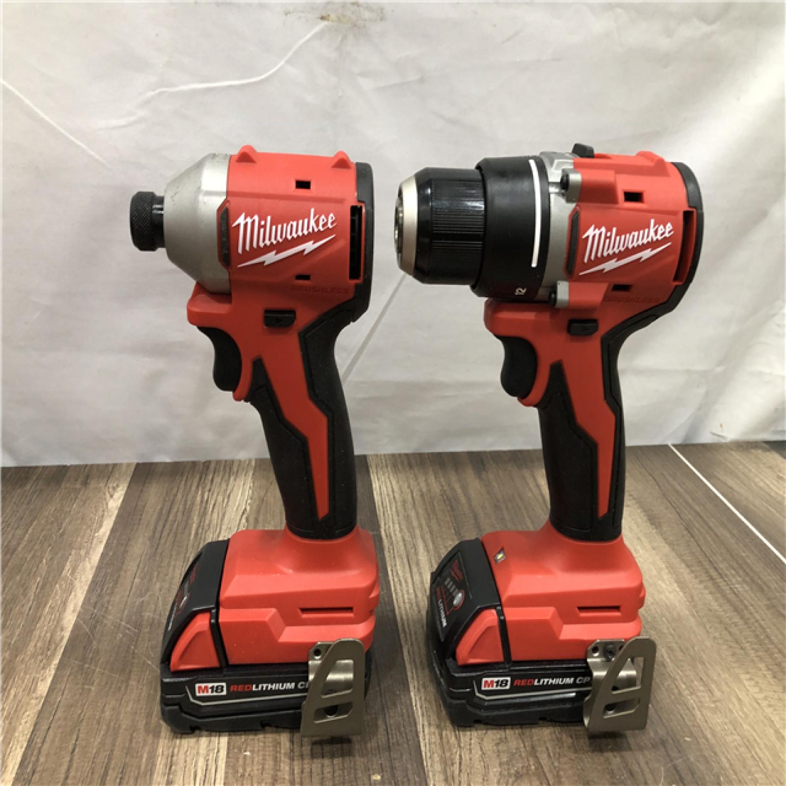 AS-IS Milwaukee 18V Lithium-Ion Brushless Cordless Compact Drill/Impact Combo Kit
