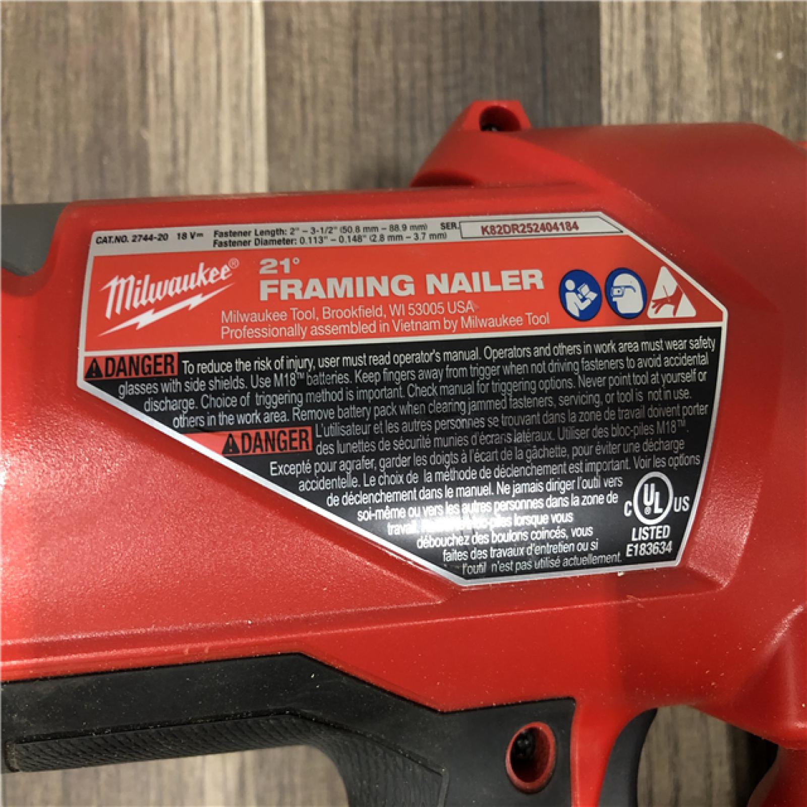 AS-IS Milwaukee FUEL 3-1/2 in. 18-Volt 21-Degree Lithium-Ion Brushless Cordless Framing Nailer (Tool-Only)