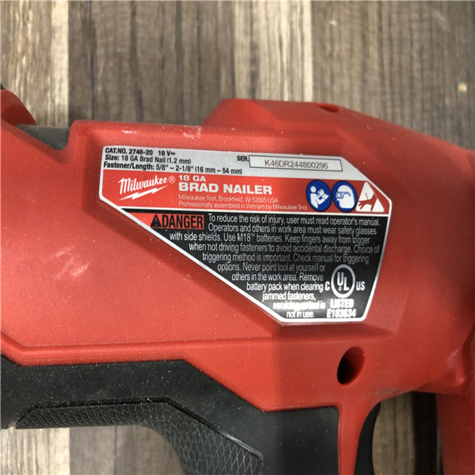 AS-IS Milwaukee FUEL 18-Volt Lithium-Ion Brushless Cordless Gen II 18-Gauge Brad Nailer (Tool-Only)