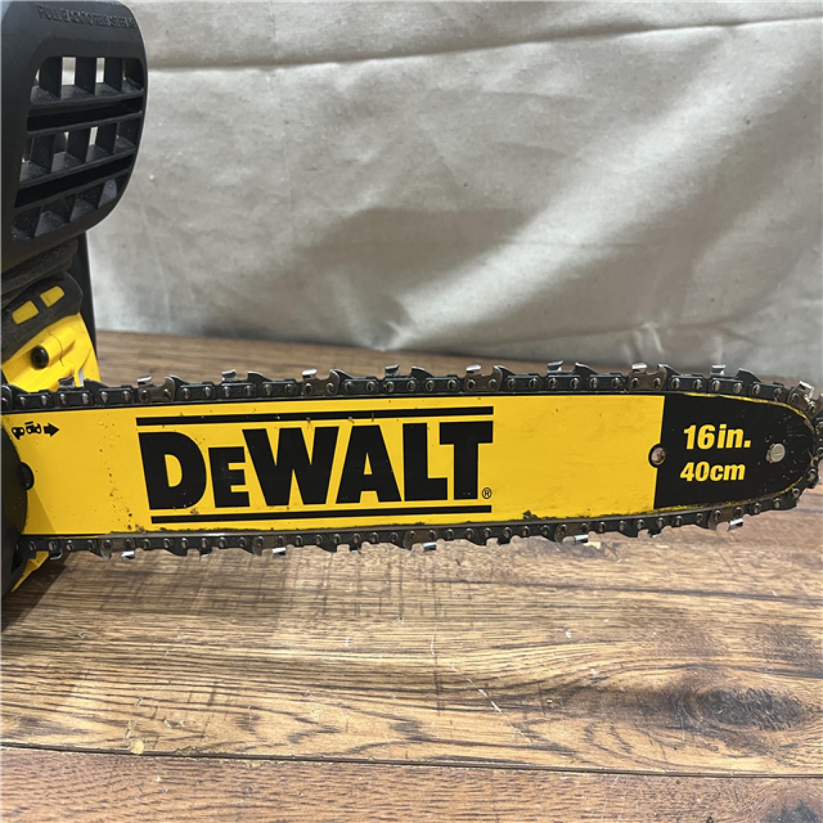 AS-IS DEWALT  FLEXVOLT 60V MAX 16in. Brushless Cordless Battery Powered Chainsaw Kit with (1) FLEXVOLT 2 Ah Battery & Charger