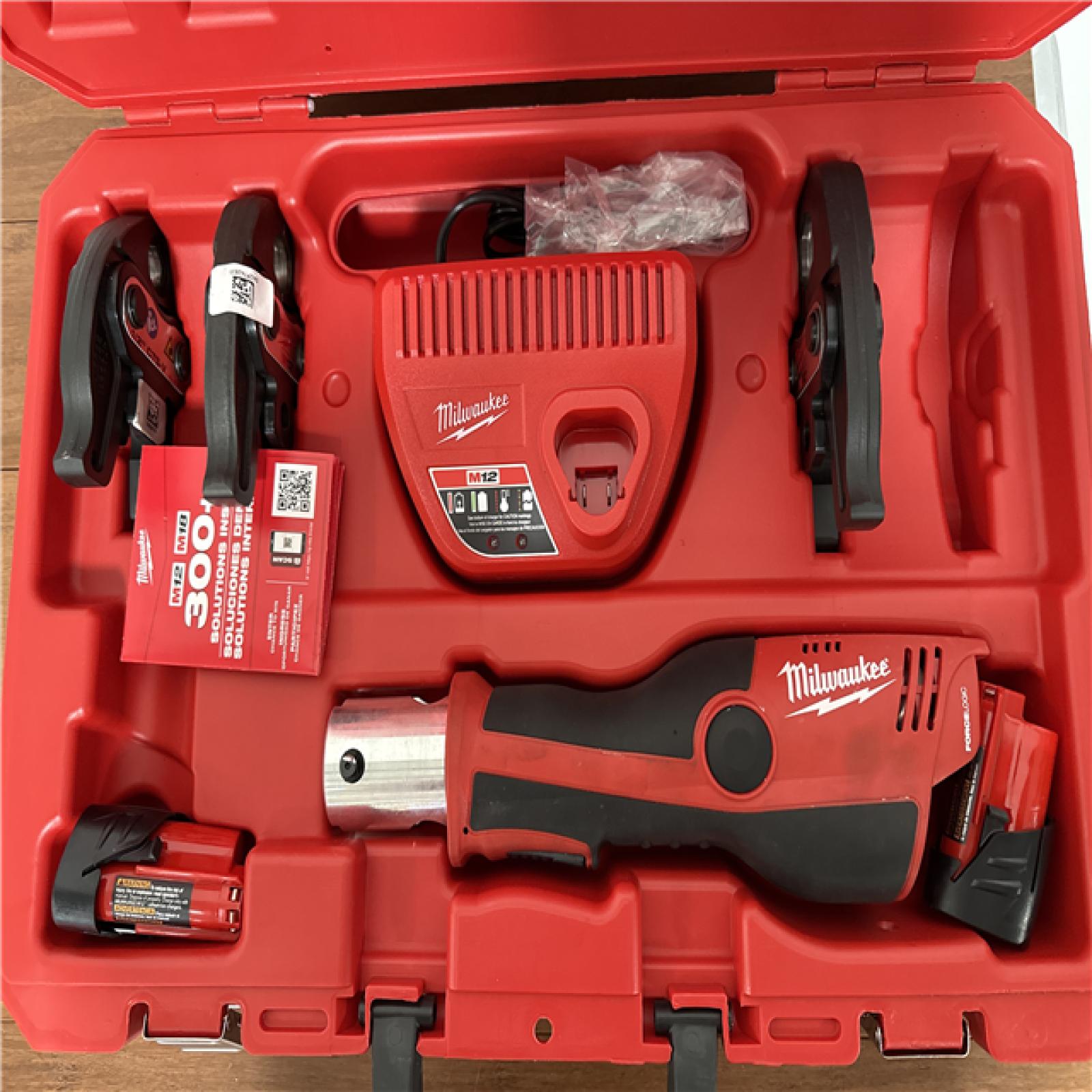 California AS-IS Milwaukee M12 Force Logic Press Tool Kit, Includes (2) Batteries, Charger & Hard Case