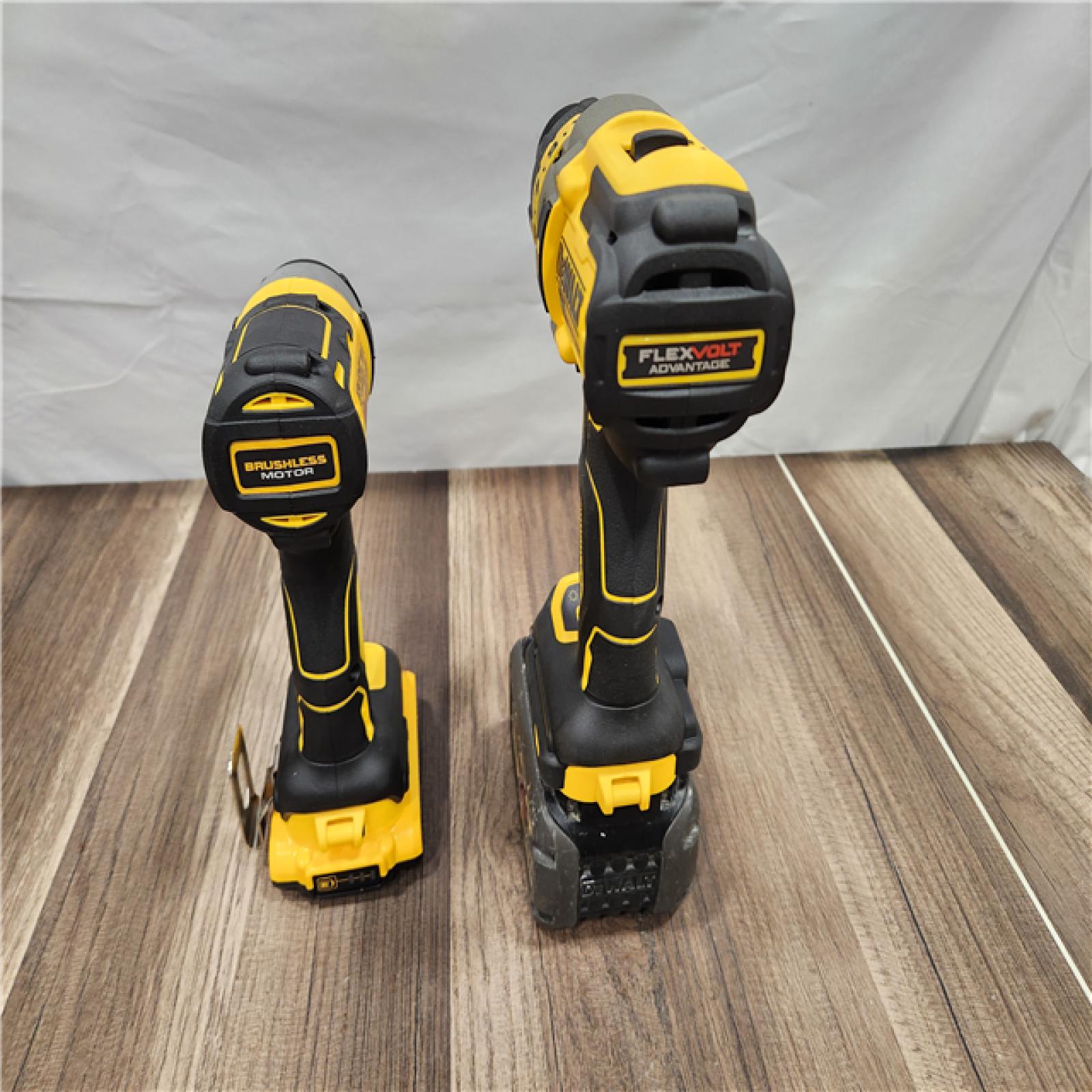 AS-IS - DEWALT 20V MAX Cordless Brushless Hammer Drill/Driver 2 Tool Combo Kit with FLEXVOLT ADVANTAGE