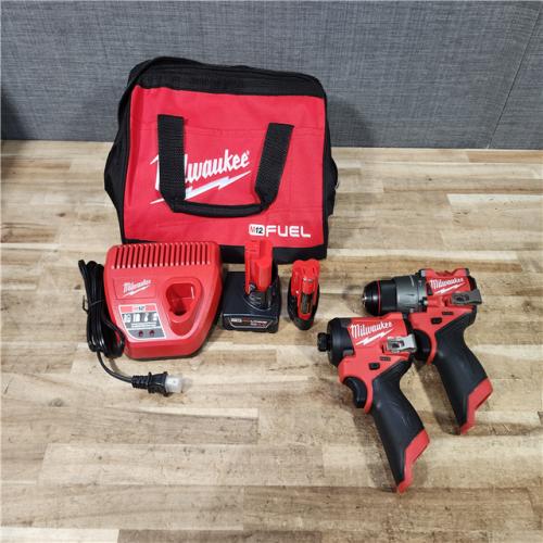 HOUSTON LOCATION - AS - IS Milwaukee FUEL 12-Volt Lithium-Ion Brushless Cordless Hammer Drill and Impact Driver Combo Kit