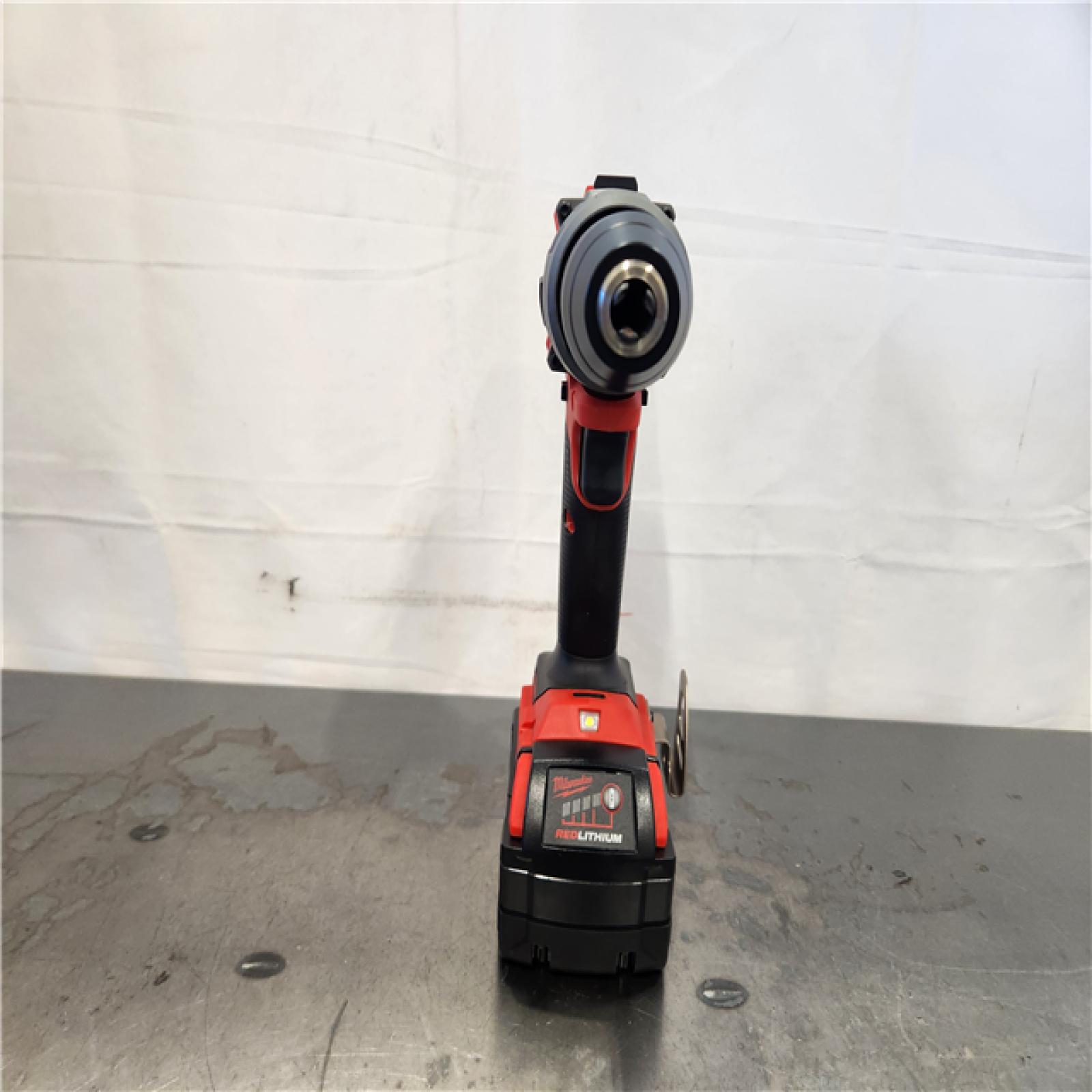 AS-IS- Milwaukee Hammer Drill Driver Kit with Batteries  Charger & Tool Case  Red