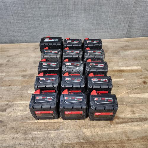 HOUSTON LOCATION - AS-IS MILWAUKEE BATTERY PACK QTY - 15