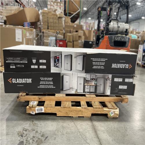 DALLAS LOCATION- AS-IS Ready-to-Assemble Steel Freestanding Garage Cabinet in Silver Tread (48 in. W x 72 in. H x 18 in. D) PALLET-(2 UNITS)