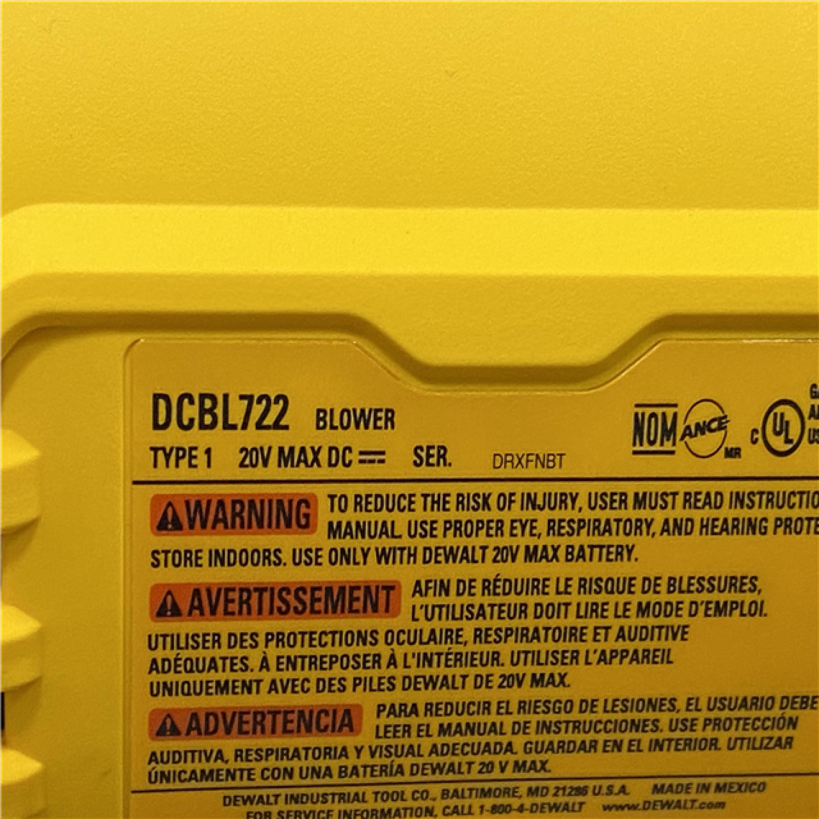 AS-IS DEWALT 20V MAX* XR Brushless Cordless Handheld Blower Kit
