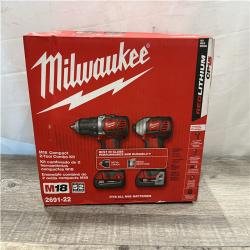 NEW - Milwaukee 18V Lithium-Ion Cordless Drill Driver/Impact Driver Combo Kit