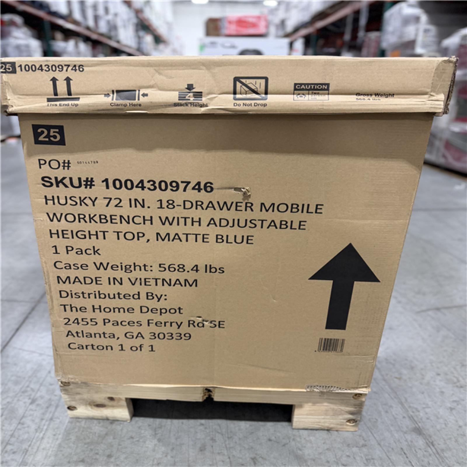 DALLAS LOCATION - HUSKY 72IN 18 DRAWER MOBILE WORKBENCH