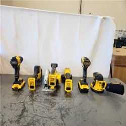 AS-IS- DEWALT 20V Lithium-Ion Cordless 6-Tool Combo Kit with 5.0 Ah and 2.0 Ah Batteries  Charger and Tough System 2.0 Rolling Toolbox