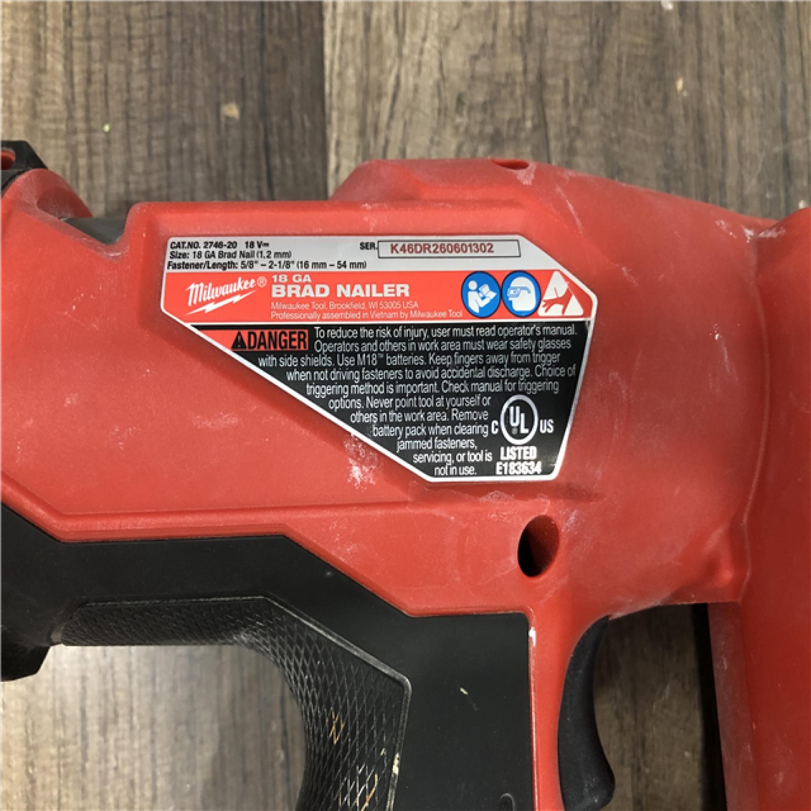 AS-IS Milwaukee FUEL 18-Volt Lithium-Ion Brushless Cordless Gen II 18-Gauge Brad Nailer (Tool-Only)