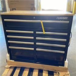 DALLAS LOCATION - Husky Tool Storage 46 in. W x 18 in. D 9-Drawer Mobile Workbench Cabinet in Gloss Black