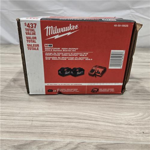 LIKE NEW- Milwaukee 18-Volt Lithium-Ion High Output Starter Kit with Two 6.0 Ah Battery and Charger
