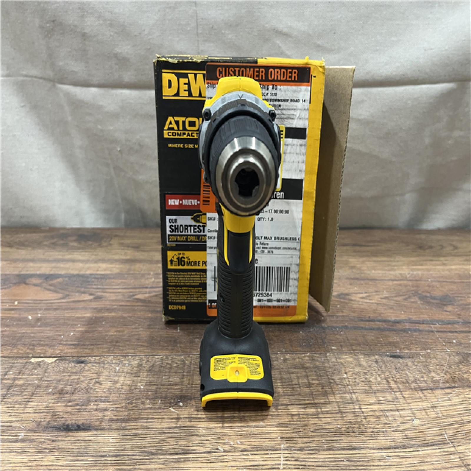 AS-IS DeWalt 20V MAX ATOMIC 1/2 in. Brushless Cordless Drill/Driver Tool Only