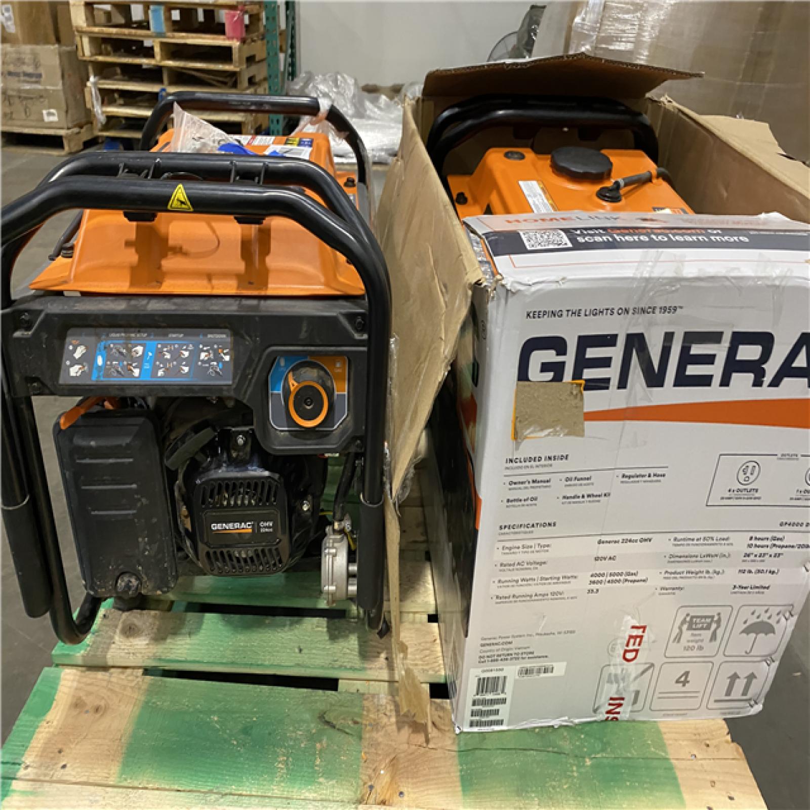 Dallas Location - As-Is Generac 4500 / 4000-Watt Portable Generator-Lot Of 2)