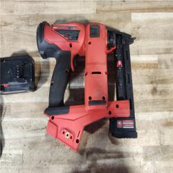 HOUSTON LOCATION - AS - IS Milwaukee FUEL 18-Volt Lithium-Ion Brushless Cordless 18-Gauge 1/4 in. Narrow Crown Stapler W/ BATTERY & CHARGER