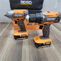 GOOD RIDGID 18v 2 Tool Combo Kit 1/2 Drill/Driver 1/4 Impact Driver