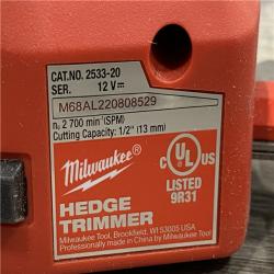 AS-IS Milwaukee FUEL 8 in. 12V Lithium-Ion Brushless Cordless Battery Hedge Trimmer (Tool-Only)