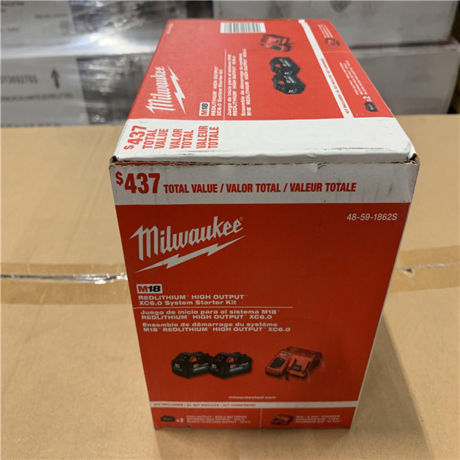 NEW! - Milwaukee M18 18-Volt Lithium-Ion High Output Starter Kit with Two 6.0 Ah Battery and Charger
