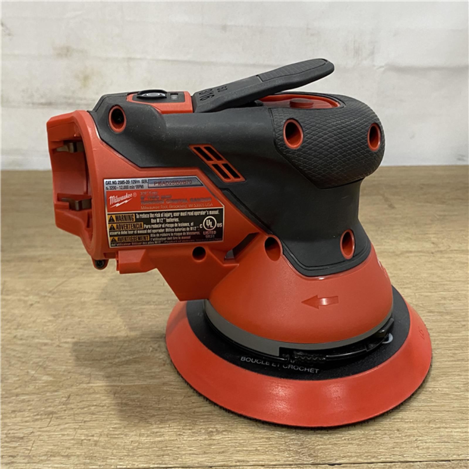 AS-IS Milwaukee FUEL 12V Lithium-Ion Brushless Cordless 6 in. Random Orbital Sander (3/16 in. Orbit) Tool-Only