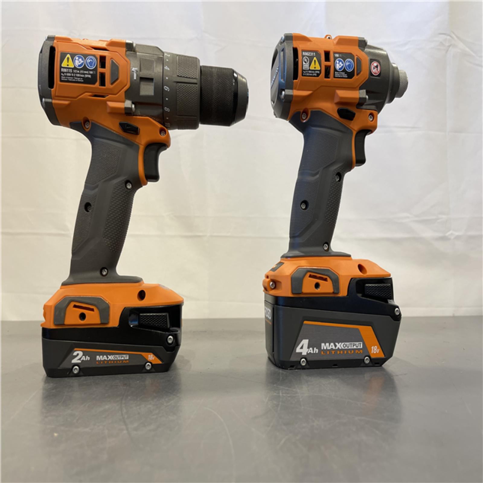 AS-IS - RIDGID 18V Brushless Cordless 2-Tool Combo Kit with Hammer Drill, Impact Driver Kit