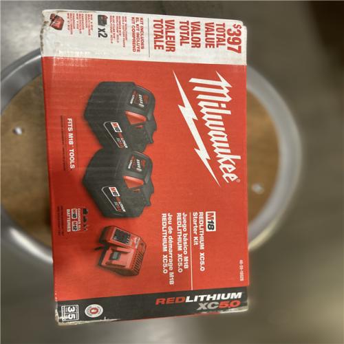 NEW! - Milwaukee M18 18-Volt Lithium-Ion XC Starter Kit with Two 5.0Ah Batteries and Charger