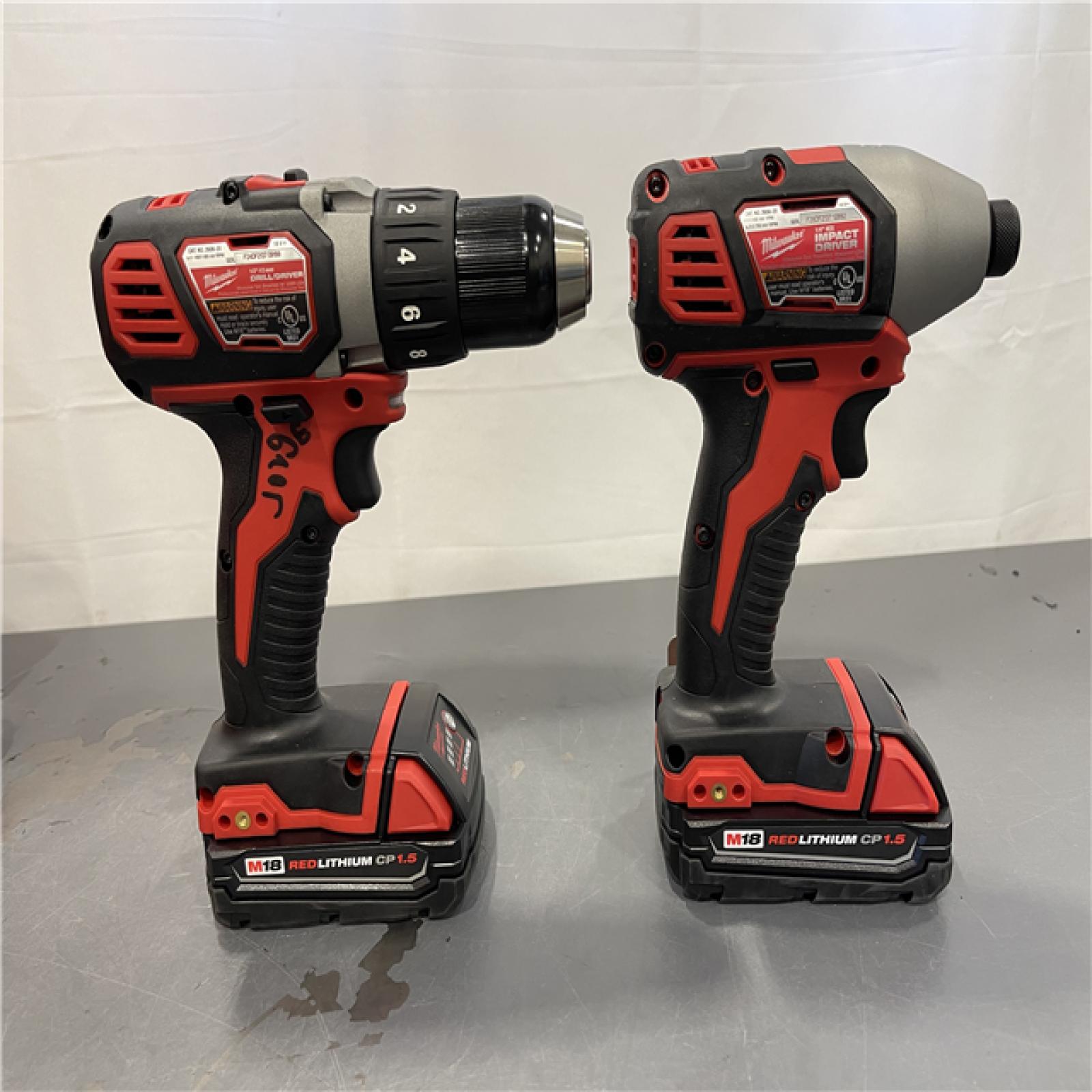 AS-IS - Milwaukee M18 18V Cordless Drill Driver/ Impact Driver High Combo Kit
