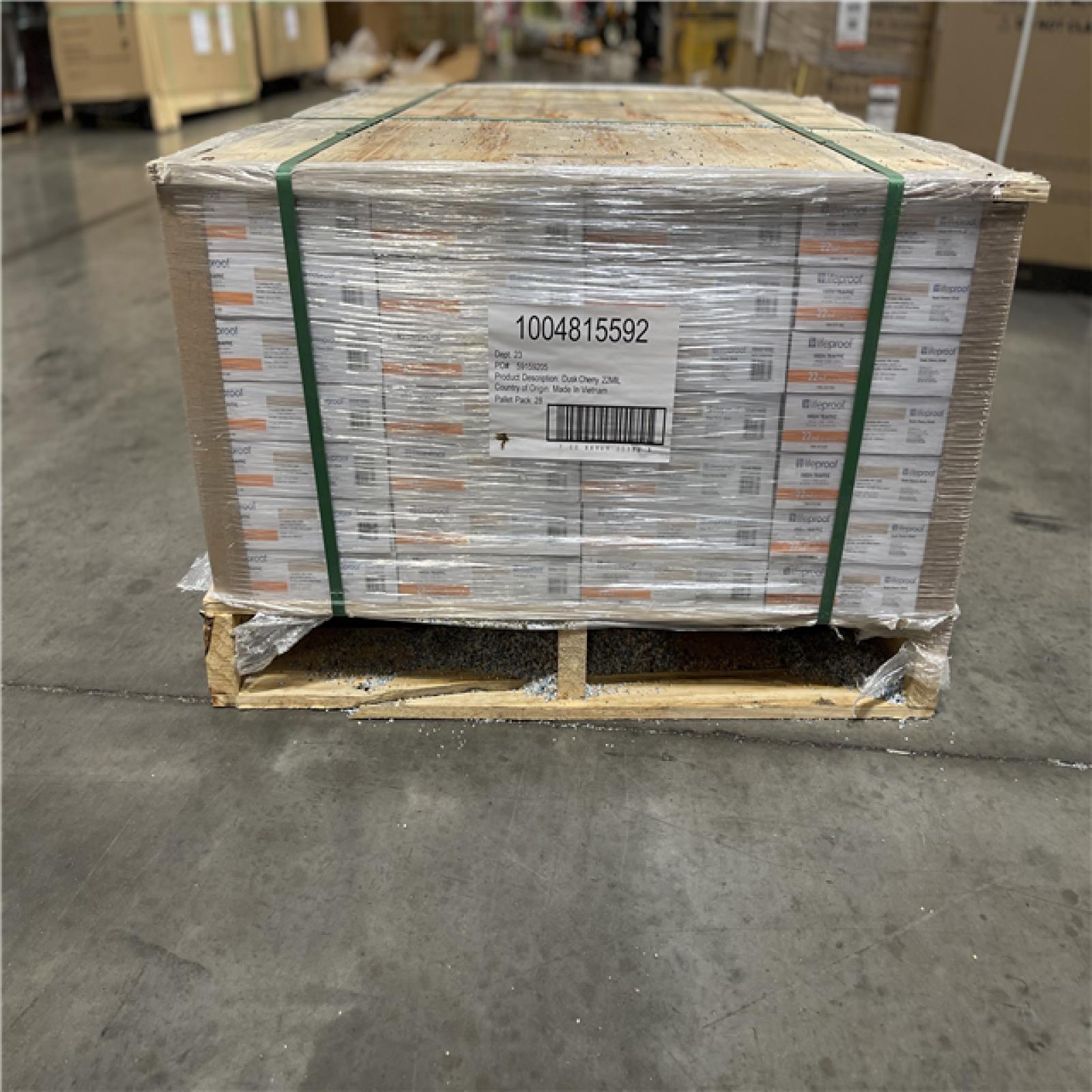 DALLAS LOCATION- LIFEPROOF Dusk Cherry 22 MIL x 8.7 in. W x 48 in. L Click Lock Flooring (20.1 sqft/case) PALLET (28 UNITS)