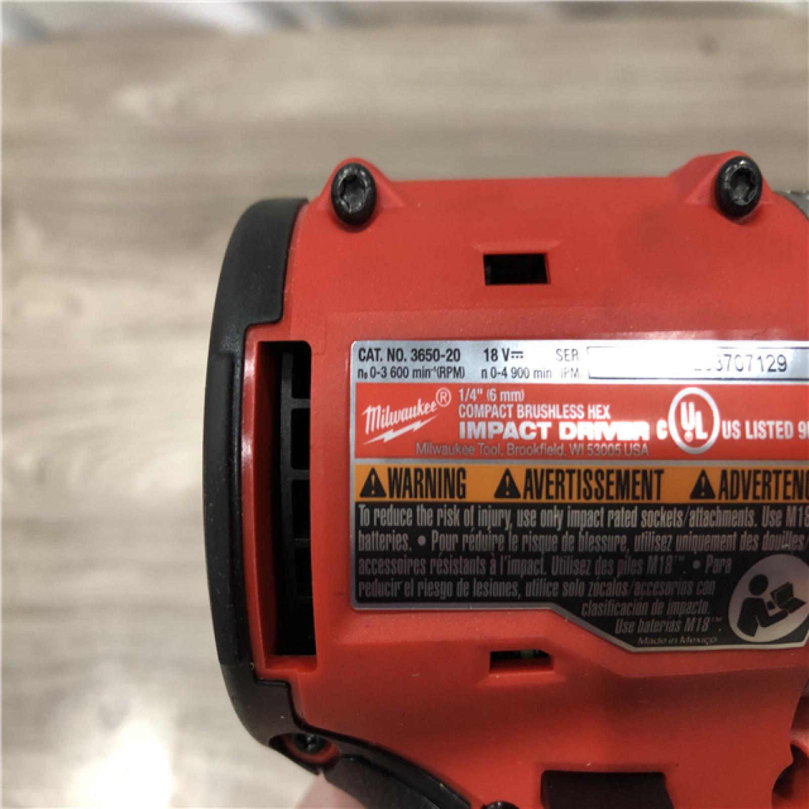 AS-IS Milwaukee 18-Volt Lithium-Ion Compact  Cordless 1/4 in. Impact Driver Kit