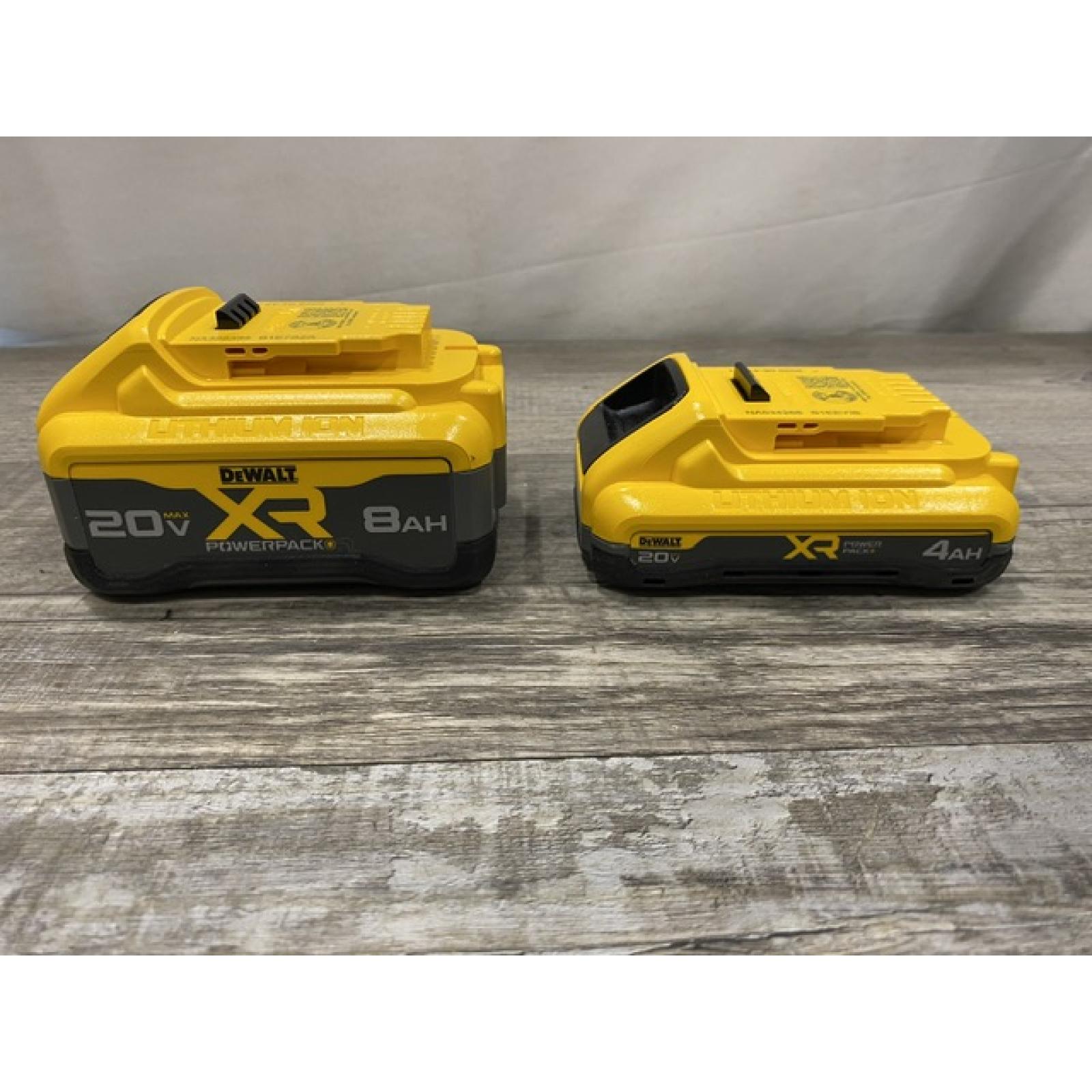 AS-IS DEWALT 20V XR Lithium-Ion Starter Pack with 8.0 Ah and 4.0 Ah Battery Packs and Charger
